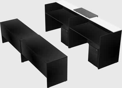 Shared u-shaped reception desks