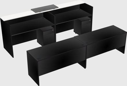 Shared u-shaped reception desks