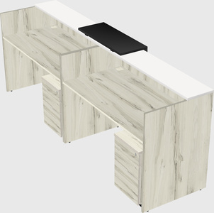 Shared u-shaped reception desks