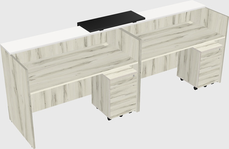 Shared u-shaped reception desks