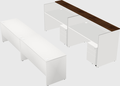 Shared u-shaped reception desks