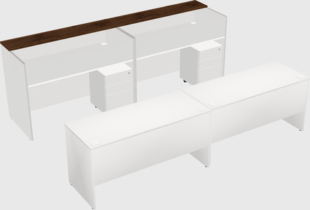 Shared u-shaped reception desks