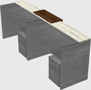 Shared u-shaped reception desks