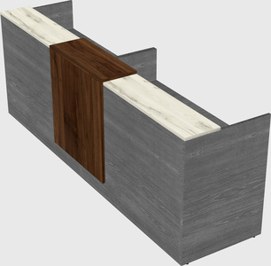 Shared u-shaped reception desks