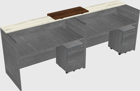 Shared u-shaped reception desks