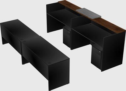 Shared u-shaped reception desks