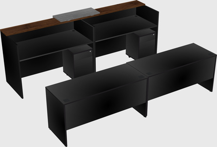Shared u-shaped reception desks