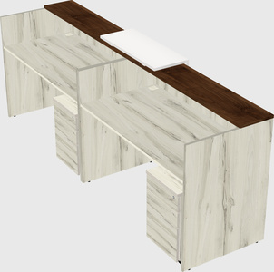 Shared u-shaped reception desks
