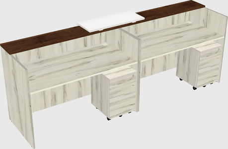 Shared u-shaped reception desks