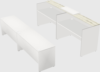 Shared u-shaped reception desks