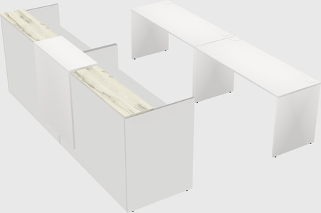 Shared u-shaped reception desks
