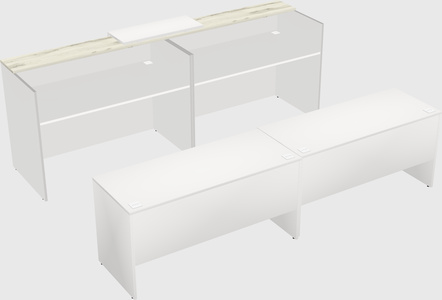 Shared u-shaped reception desks