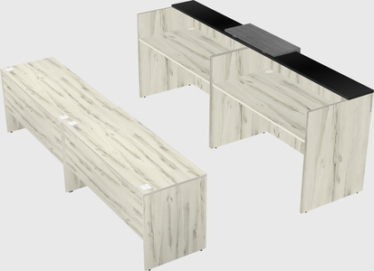 Shared u-shaped reception desks