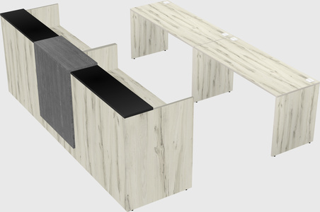 Shared u-shaped reception desks