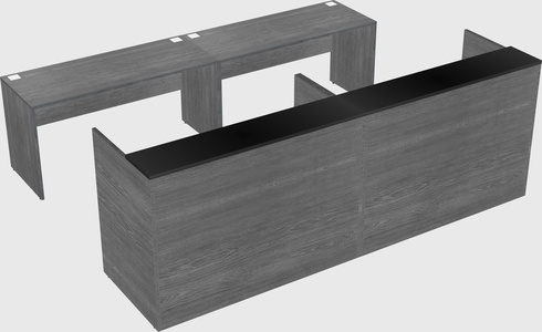 Shared u-shaped reception desks