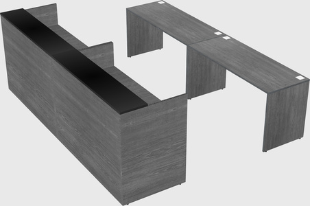 Shared u-shaped reception desks