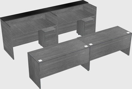 Shared u-shaped reception desks