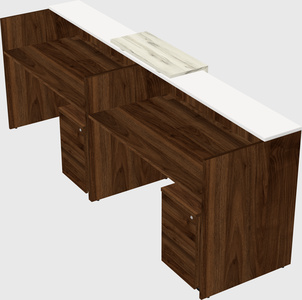 Shared u-shaped reception desks