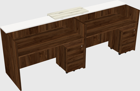 Shared u-shaped reception desks