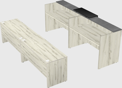 Shared u-shaped reception desks