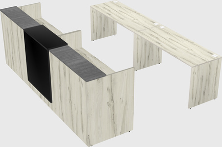 Shared u-shaped reception desks
