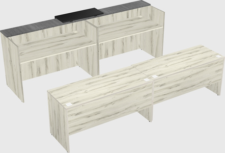 Shared u-shaped reception desks