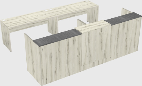 Shared u-shaped reception desks