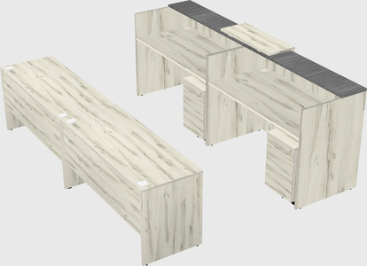 Shared u-shaped reception desks