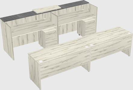 Shared u-shaped reception desks