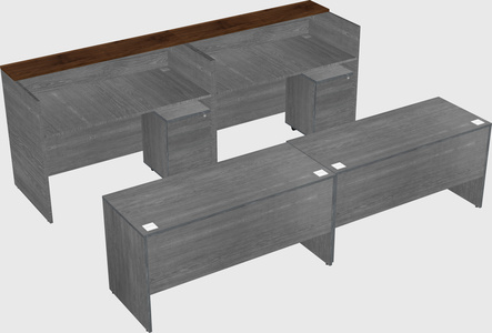 Shared u-shaped reception desks