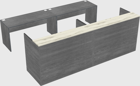 Shared u-shaped reception desks