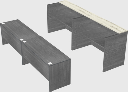 Shared u-shaped reception desks