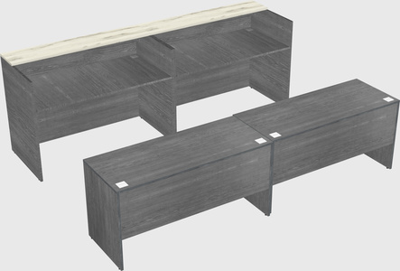 Shared u-shaped reception desks