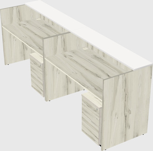 Shared u-shaped reception desks