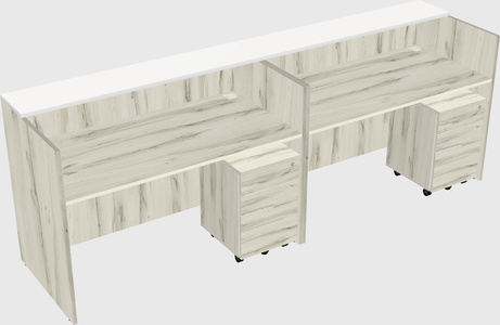 Shared u-shaped reception desks