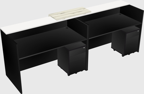 Shared u-shaped reception desks