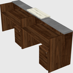 Shared u-shaped reception desks