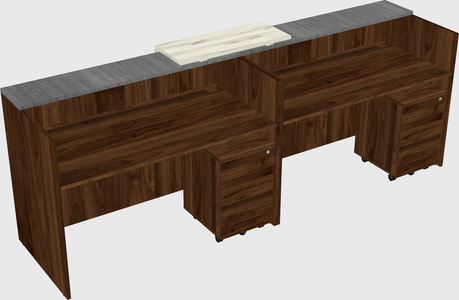Shared u-shaped reception desks