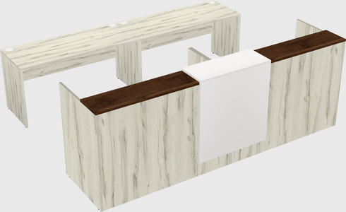 Shared u-shaped reception desks