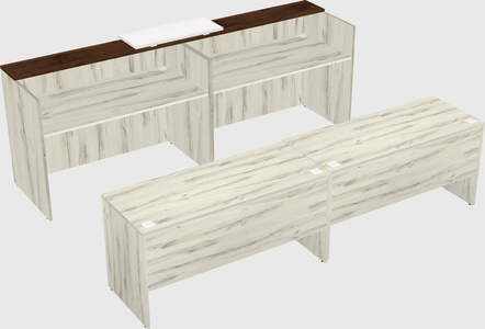 Shared u-shaped reception desks