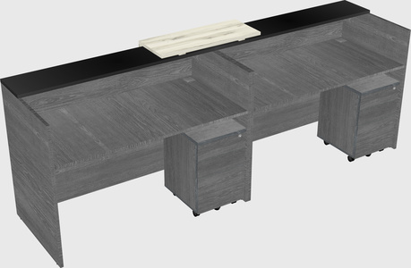 Shared u-shaped reception desks