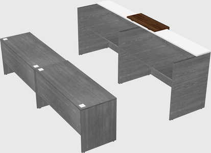 Shared u-shaped reception desks