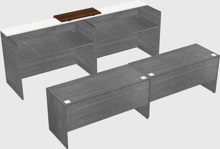 Shared u-shaped reception desks