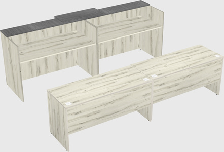 Shared u-shaped reception desks