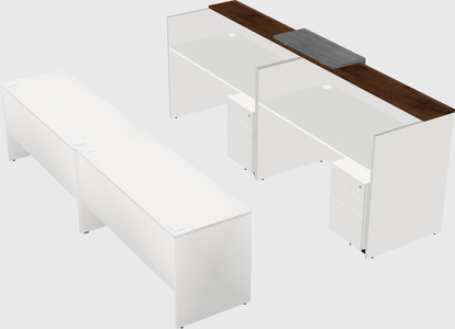 Shared u-shaped reception desks