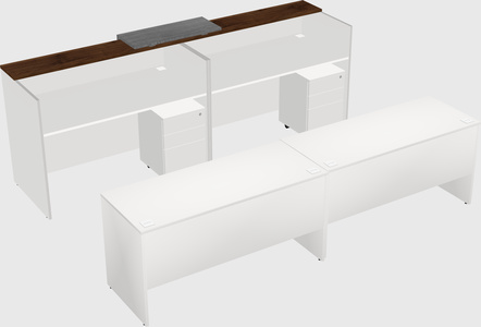 Shared u-shaped reception desks