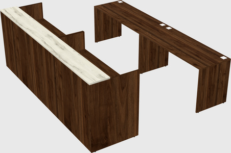 Shared u-shaped reception desks