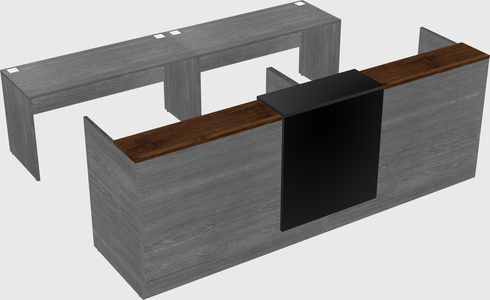 Shared u-shaped reception desks