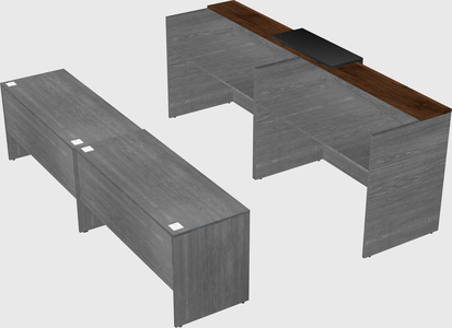 Shared u-shaped reception desks