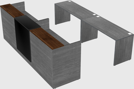 Shared u-shaped reception desks